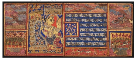 Indra praising Devasano Kalpasutra
