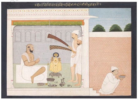 Balwant Singh in Prayer painting by Nainsukh