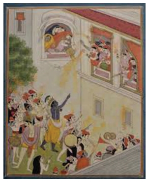 Krishna Playing Holi with Gopis