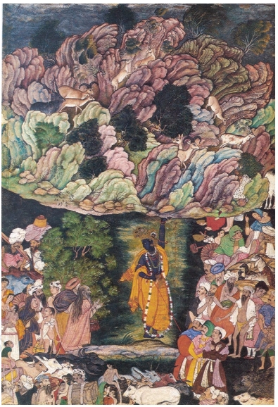 Miskin Harivamsa Krishna Lifting Mount Govardhana