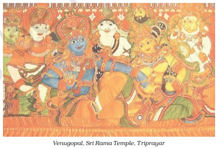 Murals from Venugopal Shri Ram Temple showing Ramayana scenes