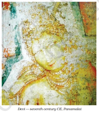 Murals Under Pandyas Devi showcasing Hindu divine figures