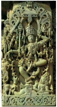 Nataraja Sculpture, Halebid - Deeply carved soapstone figure