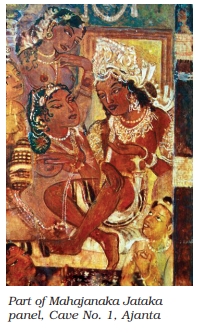 Part of Mahajanka Jataka Panel