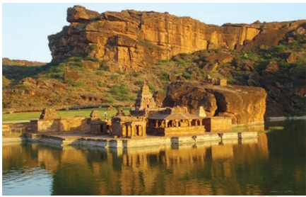 Temple at Badami - Rock-cut caves and structures
