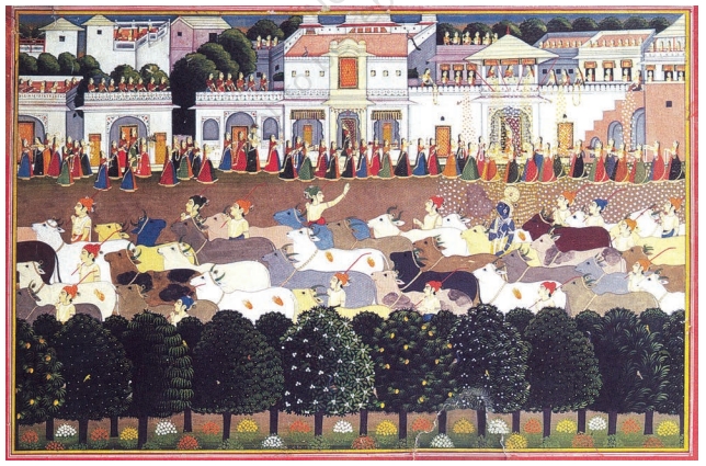 The Hour of Godhuli painting showing cattle returning home at sunset