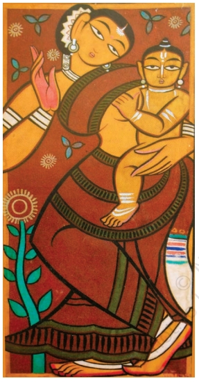 Women with Child by Jamini Roy