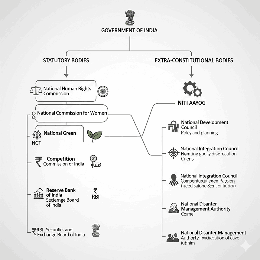 Statutory and Extra-Constitutional Bodies India Roles Functions