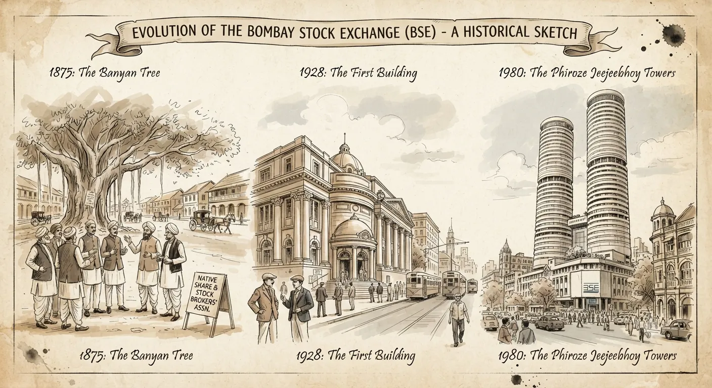 The historical development and building of the Bombay Stock Exchange