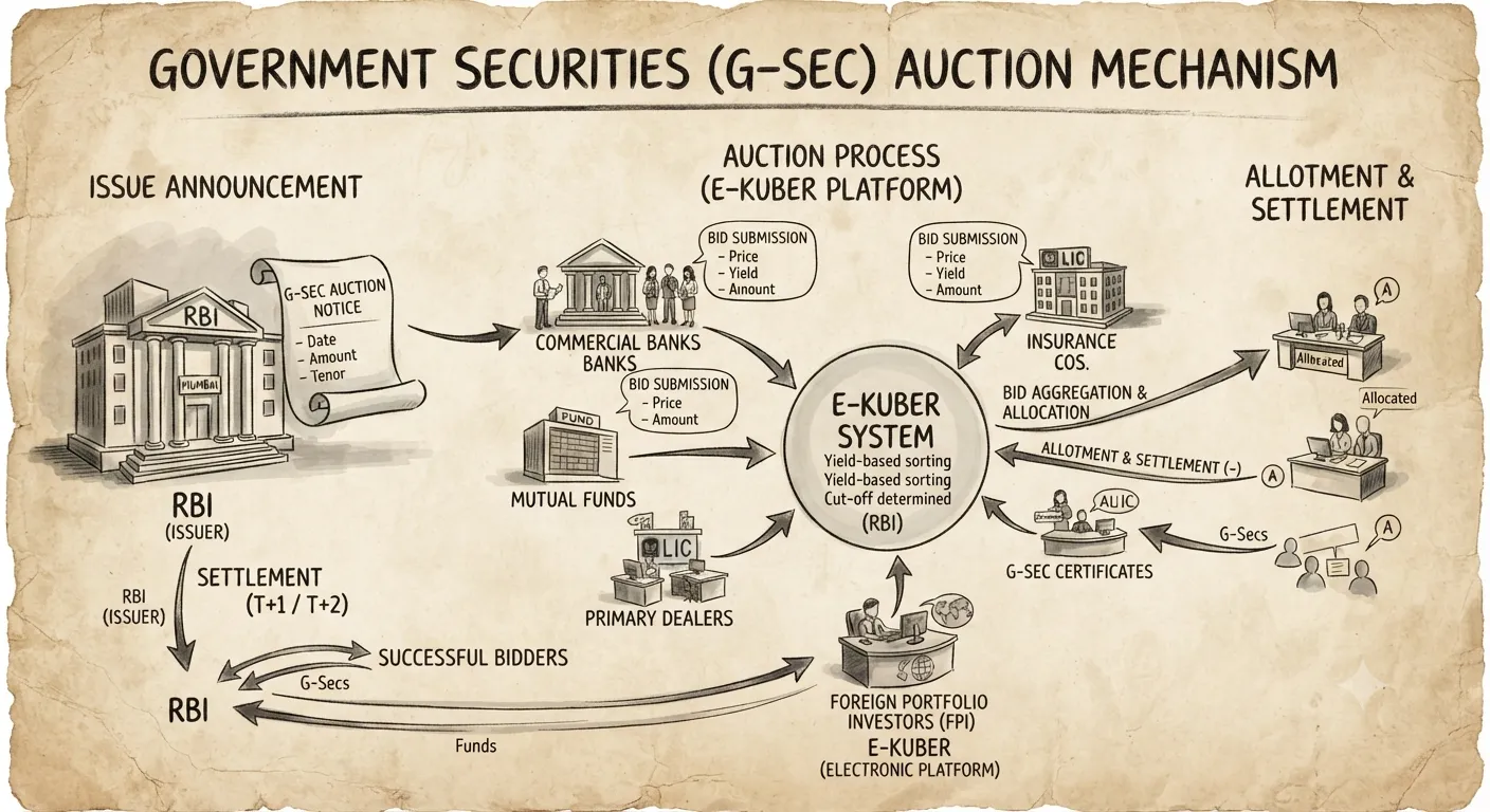 Modern Government Securities G-Sec Auction Mechanism in India