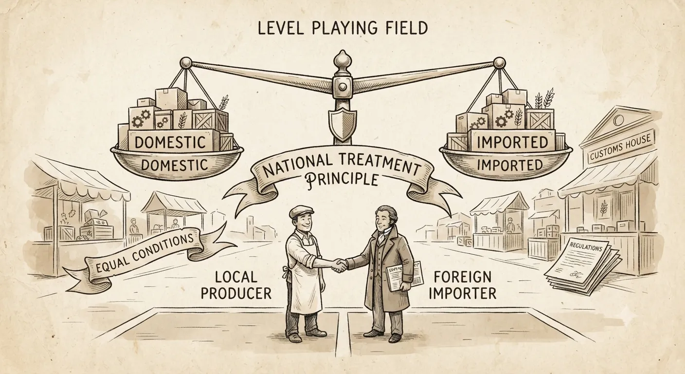 The National Treatment Principle ensuring a level playing field between domestic and imported goods