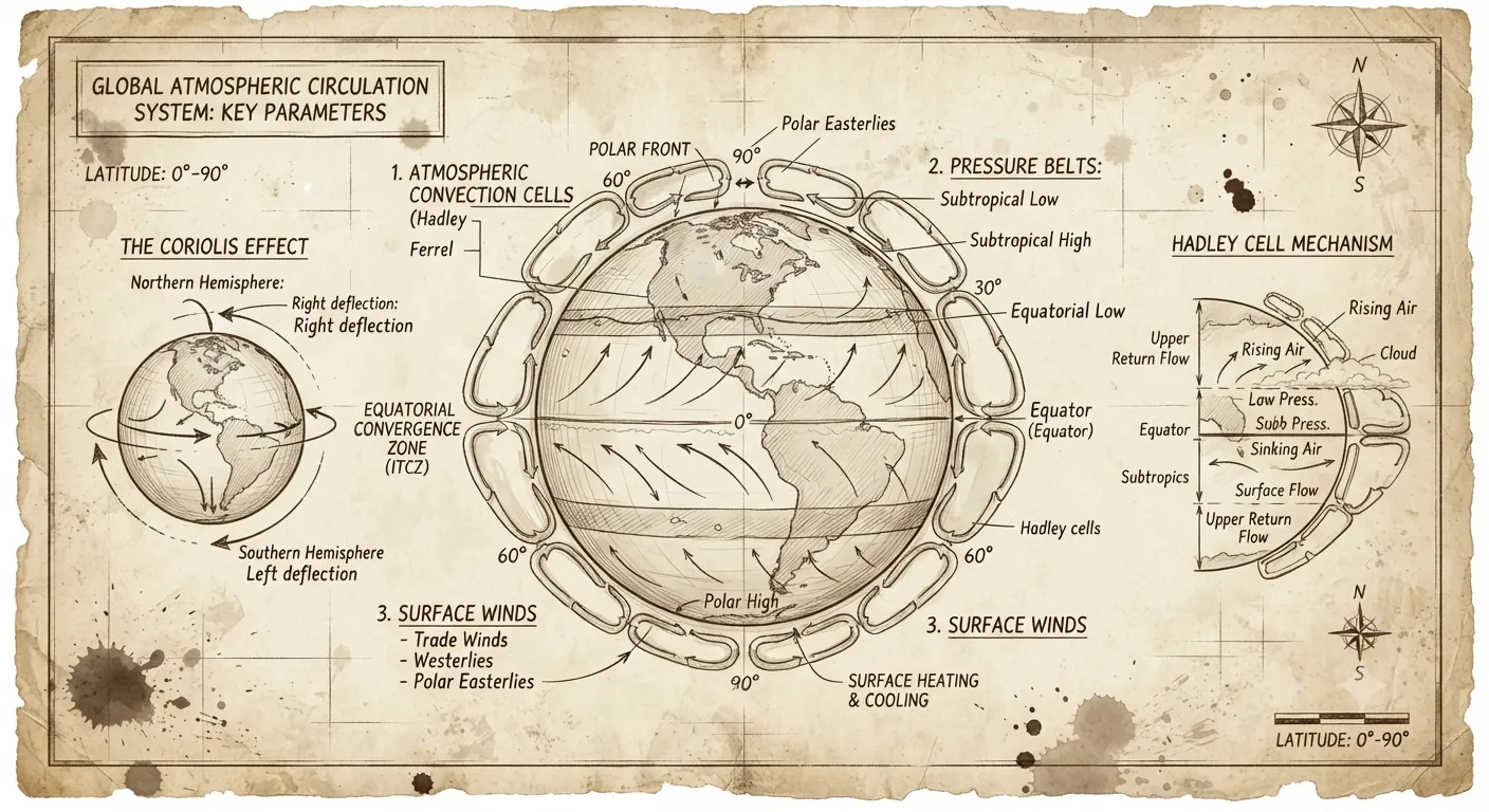 Illustration of Atmospheric Circulation system parameters