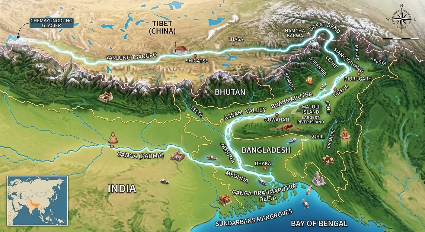 Map of the Brahmaputra drainage basin