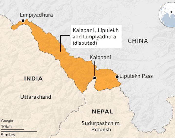 Map and analysis of India-Nepal border disputes
