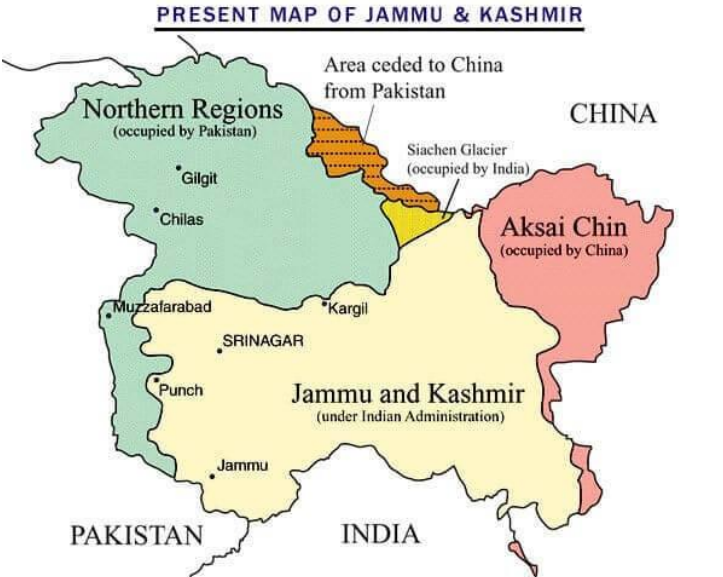 Illustration of Indo-Pak disputed areas