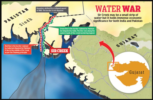 Illustration of Sir Creek dispute